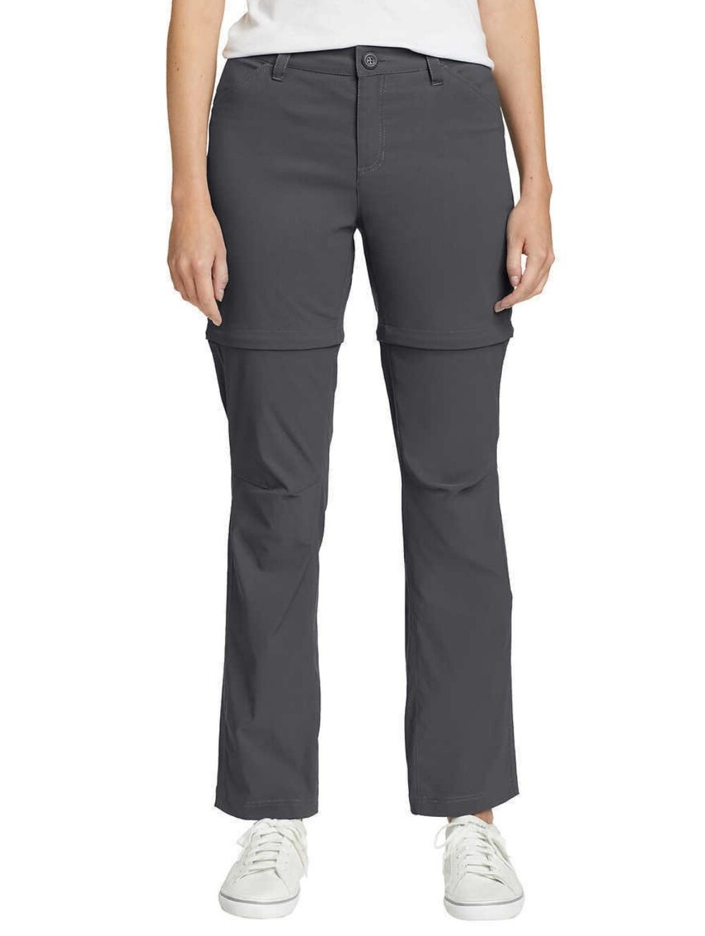 Eddie Bauer Women's Black Convertible Zip-Off Travel Pants, Size 10
